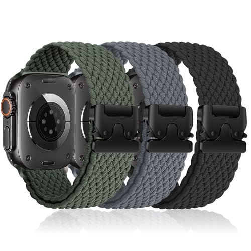 3 Stück Geflochtenes Armbänder für Apple Watch Ultra/2 Armband 49mm 46mm 40mm 44mm 45mm 41mm 42mm 38mm,Elastisches Nylon Strap Fallschirmverschluss Band für Apple Watch 10 iWatch 9 8 7 6 5 4 3 SE/2 3 Stück Geflochtenes Armbänder für Apple Watch Ultra/2 Armband 49mm 46mm 40mm 44mm 45mm 41mm 42mm 38mm,Elastisches Nylon Strap Fallschirmverschluss Band für Apple Watch 10 iWatch 9 8 7 6 5 4 3 SE/2 von YuiYuKa