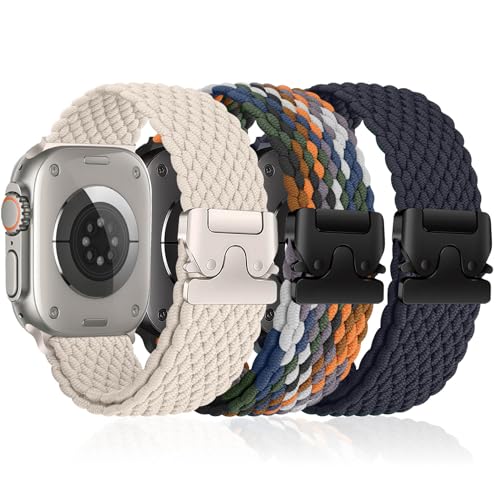 3 Stück Geflochtenes Armbänder für Apple Watch Ultra/2 Armband 49mm 46mm 40mm 44mm 45mm 41mm 42mm 38mm,Elastisches Nylon Strap Fallschirmverschluss Band für Apple Watch 10 iWatch 9 8 7 6 5 4 3 SE/2 3 Stück Geflochtenes Armbänder für Apple Watch Ultra/2 Armband 49mm 46mm 40mm 44mm 45mm 41mm 42mm 38mm,Elastisches Nylon Strap Fallschirmverschluss Band für Apple Watch 10 iWatch 9 8 7 6 5 4 3 SE/2 von YuiYuKa