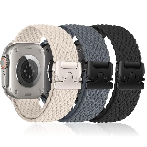 3 Stück Geflochtenes Armbänder für Apple Watch Ultra/2 Armband 49mm 46mm 40mm 44mm 45mm 41mm 42mm 38mm,Elastisches Nylon Strap Fallschirmverschluss Band für Apple Watch 10 iWatch 9 8 7 6 5 4 3 SE/2 3 Stück Geflochtenes Armbänder für Apple Watch Ultra/2 Armband 49mm 46mm 40mm 44mm 45mm 41mm 42mm 38mm,Elastisches Nylon Strap Fallschirmverschluss Band für Apple Watch 10 iWatch 9 8 7 6 5 4 3 SE/2 von YuiYuKa