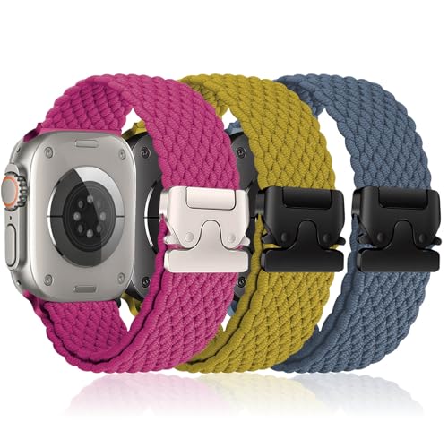 3 Stück Geflochtenes Armbänder für Apple Watch Ultra/2 Armband 49mm 46mm 40mm 44mm 45mm 41mm 42mm 38mm,Elastisches Nylon Strap Fallschirmverschluss Band für Apple Watch 10 iWatch 9 8 7 6 5 4 3 SE/2 3 Stück Geflochtenes Armbänder für Apple Watch Ultra/2 Armband 49mm 46mm 40mm 44mm 45mm 41mm 42mm 38mm,Elastisches Nylon Strap Fallschirmverschluss Band für Apple Watch 10 iWatch 9 8 7 6 5 4 3 SE/2 von YuiYuKa