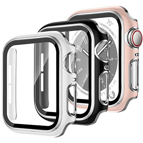 3 Stück Schutzhülle für Apple Watch SE/2 Series 6 5 4 40mm 44mm,iWatch Hülle mit Displayschutz aus Gehärtetem Glas Harte PC Hülle für Apple Watch Series 9 Series 8 Series 7 41mm 45mm 3 Stück Schutzhülle für Apple Watch SE/2 Series 6 5 4 40mm 44mm,iWatch Hülle mit Displayschutz aus Gehärtetem Glas Harte PC Hülle für Apple Watch Series 9 Series 8 Series 7 41mm 45mm von YuiYuKa