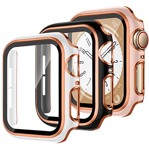 3 Stück Schutzhülle für Apple Watch SE/2 Series 6 5 4 40mm 44mm,iWatch Hülle mit Displayschutz aus Gehärtetem Glas Harte PC Hülle für Apple Watch Series 9 Series 8 Series 7 41mm 45mm 3 Stück Schutzhülle für Apple Watch SE/2 Series 6 5 4 40mm 44mm,iWatch Hülle mit Displayschutz aus Gehärtetem Glas Harte PC Hülle für Apple Watch Series 9 Series 8 Series 7 41mm 45mm von YuiYuKa