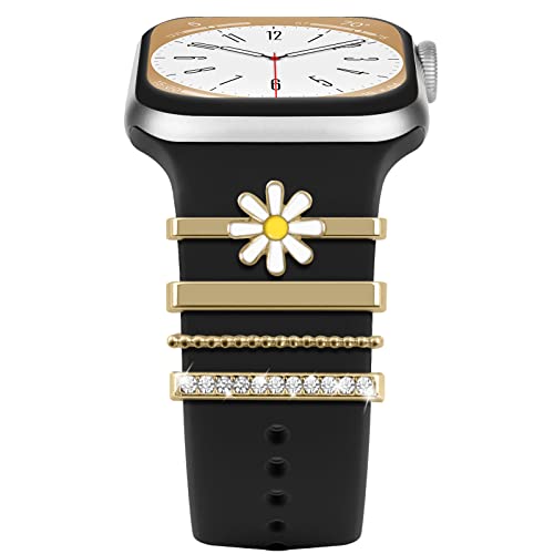 4Pcs Charms für Apple Watch Armband 46mm 42mm 44mm 40mm 41mm 45mm 38mm 49mm Damen,Shiny Metall Jewelry Decorative Ring iWatch serie 10 9 8 7 6 5 4 3 SE/Galaxy Watch 7 6 5 4 Silikon Ersatzband Zubehör 4Pcs Charms für Apple Watch Armband 46mm 42mm 44mm 40mm 41mm 45mm 38mm 49mm Damen,Shiny Metall Jewelry Decorative Ring iWatch serie 10 9 8 7 6 5 4 3 SE/Galaxy Watch 7 6 5 4 Silikon Ersatzband Zubehör von YuiYuKa
