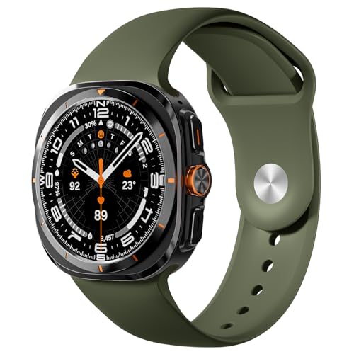 Robustes Silikon Sportarmband für Galaxy Watch Ultra Armband 47mm Herren,Wasserdichtes Atmungsaktiv Weich Silicone Sport Bands Verstellbare Ersatzarmband Armbänder für Samsung Galaxy Watch Ultra Band von YuiYuKa