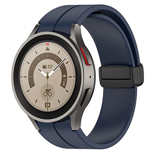 Silikon Armband kompatibel für Samsung Galaxy Watch 7 6 5 4 FE 40mm 44mm Damen Herren,Sport Silicone Ersatzband für Galaxy Watch 5 Pro 45mm/Watch 6 4 Classic 42mm 43mm 46mm 47mm,Mitternachtsblau von YuiYuKa