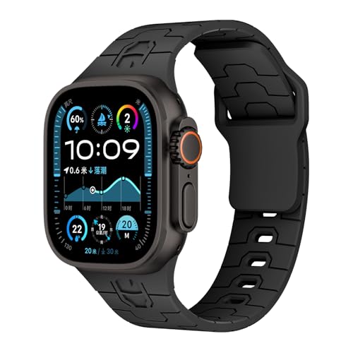 Sportarmband für Apple Watch Ultra/2 Armband 49mm 46mm 45mm 44mm 42mm 41mm 40mm 38mm Armbänder Herren Kinder,Iron Man Gravierte Uhrenarmband Silikon Band für Apple Watch 10 iWatch 9 8 7 6 5 4 3 SE2 von YuiYuKa