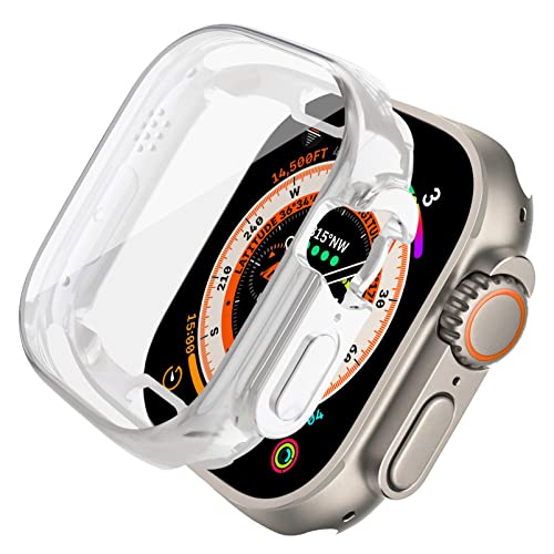 TPU Hülle kompatibel für Apple Watch Ultra 49mm, Weiche Ultra-dünn Vollschutz Anti-Kratzer Cover Smartwatch Zubehör Schutzhülle für iWatch Series 8 Ultra,Silber- von YuiYuKa