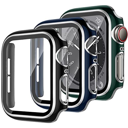3 Stück Schutzhülle für Apple Watch SE/2 Series 6 5 4 40mm 44mm,iWatch Hülle mit Displayschutz aus Gehärtetem Glas Harte PC Hülle für Apple Watch Series 9 Series 8 Series 7 41mm 45mm 3 Stück Schutzhülle für Apple Watch SE/2 Series 6 5 4 40mm 44mm,iWatch Hülle mit Displayschutz aus Gehärtetem Glas Harte PC Hülle für Apple Watch Series 9 Series 8 Series 7 41mm 45mm von YuiYuKa