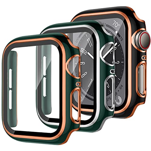 YuiYuKa 3 Stück Schutzhülle für Apple Watch SE/2 Series 6 5 4 40mm 44mm,iWatch Hülle mit Displayschutz aus Gehärtetem Glas Harte PC Hülle für Apple Watch Series 9 Series 8 Series 7 41mm 45mm YuiYuKa 3 Stück Schutzhülle für Apple Watch SE/2 Series 6 5 4 40mm 44mm,iWatch Hülle mit Displayschutz aus Gehärtetem Glas Harte PC Hülle für Apple Watch Series 9 Series 8 Series 7 41mm 45mm von YuiYuKa