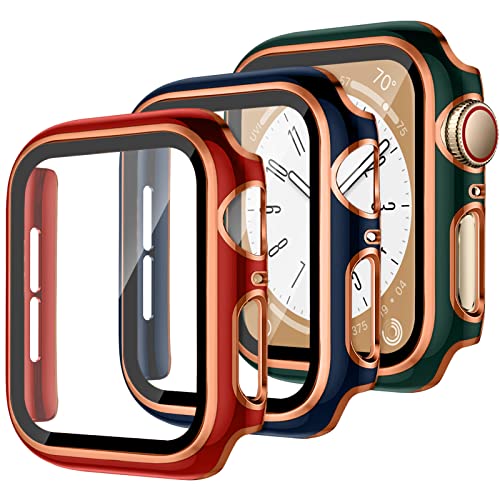 3 Stück Schutzhülle für Apple Watch SE/2 Series 6 5 4 40mm 44mm,iWatch Hülle mit Displayschutz aus Gehärtetem Glas Harte PC Hülle für Apple Watch Series 9 Series 8 Series 7 41mm 45mm 3 Stück Schutzhülle für Apple Watch SE/2 Series 6 5 4 40mm 44mm,iWatch Hülle mit Displayschutz aus Gehärtetem Glas Harte PC Hülle für Apple Watch Series 9 Series 8 Series 7 41mm 45mm von YuiYuKa