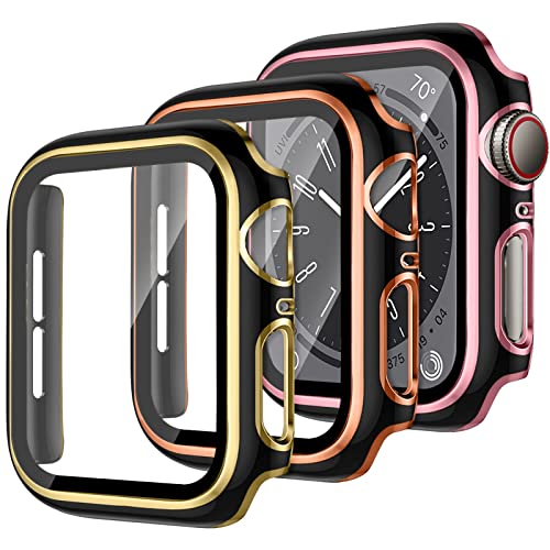 YuiYuKa 3 Stück Schutzhülle für Apple Watch SE/2 Series 6 5 4 40mm 44mm,iWatch Hülle mit Displayschutz aus Gehärtetem Glas Harte PC Hülle für Apple Watch Series 9 Series 8 Series 7 41mm 45mm YuiYuKa 3 Stück Schutzhülle für Apple Watch SE/2 Series 6 5 4 40mm 44mm,iWatch Hülle mit Displayschutz aus Gehärtetem Glas Harte PC Hülle für Apple Watch Series 9 Series 8 Series 7 41mm 45mm von YuiYuKa