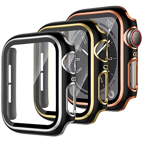 YuiYuKa 3 Stück Schutzhülle für Apple Watch SE/2 Series 6 5 4 40mm 44mm,iWatch Hülle mit Displayschutz aus Gehärtetem Glas Harte PC Hülle für Apple Watch Series 9 Series 8 Series 7 41mm 45mm YuiYuKa 3 Stück Schutzhülle für Apple Watch SE/2 Series 6 5 4 40mm 44mm,iWatch Hülle mit Displayschutz aus Gehärtetem Glas Harte PC Hülle für Apple Watch Series 9 Series 8 Series 7 41mm 45mm von YuiYuKa