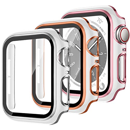 YuiYuKa 3 Stück Schutzhülle für Apple Watch SE/2 Series 6 5 4 40mm 44mm,iWatch Hülle mit Displayschutz aus Gehärtetem Glas Harte PC Hülle für Apple Watch Series 9 Series 8 Series 7 41mm 45mm YuiYuKa 3 Stück Schutzhülle für Apple Watch SE/2 Series 6 5 4 40mm 44mm,iWatch Hülle mit Displayschutz aus Gehärtetem Glas Harte PC Hülle für Apple Watch Series 9 Series 8 Series 7 41mm 45mm von YuiYuKa