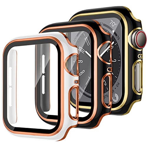 3 Stück Schutzhülle für Apple Watch SE/2 Series 6 5 4 40mm 44mm,iWatch Hülle mit Displayschutz aus Gehärtetem Glas Harte PC Hülle für Apple Watch Series 9 Series 8 Series 7 41mm 45mm 3 Stück Schutzhülle für Apple Watch SE/2 Series 6 5 4 40mm 44mm,iWatch Hülle mit Displayschutz aus Gehärtetem Glas Harte PC Hülle für Apple Watch Series 9 Series 8 Series 7 41mm 45mm von YuiYuKa