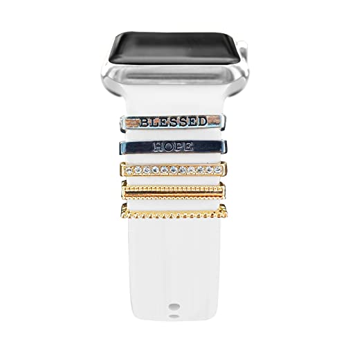 YuiYuKa 5Pcs Charms für Apple Watch Armband 46mm 42mm 44mm 40mm 41mm 45mm 38mm 49mm Damen,Dekorative Ring iWatch Series 10 9 8 7 6 5 4 3 SE/Galaxy Watch 7 6 5 4 Smart Watch Band Metall Shiny Zubehör YuiYuKa 5Pcs Charms für Apple Watch Armband 46mm 42mm 44mm 40mm 41mm 45mm 38mm 49mm Damen,Dekorative Ring iWatch Series 10 9 8 7 6 5 4 3 SE/Galaxy Watch 7 6 5 4 Smart Watch Band Metall Shiny Zubehör von YuiYuKa