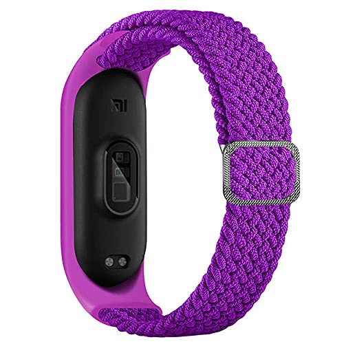 YuiYuKa Geflochtenes Solo Loop für Xiaomi Mi Band 9/NFC 8 7 6 5 Damen Herren,Verstellbares Elastisches Sportband Nylon Ersatzarmband für Xiaomi Armband Mi Band 9/NFC 8 7 6 5 von YuiYuKa