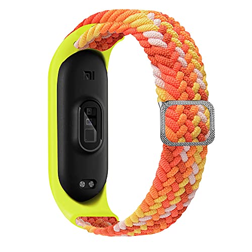 YuiYuKa Geflochtenes Solo Loop für Xiaomi Mi Band 9/NFC 8 7 6 5 Damen Herren,Verstellbares Elastisches Sportband Nylon Ersatzarmband für Xiaomi Armband Mi Band 9/NFC 8 7 6 5 von YuiYuKa