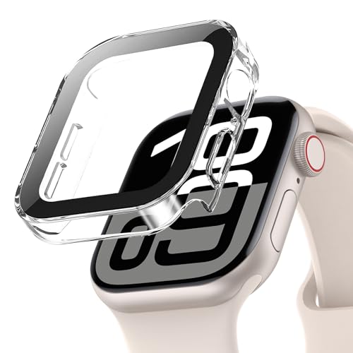 YuiYuKa Wasserdicht Hülle für Apple Watch Series 10/9/8/7 46mm 42mm 45mm 41mm mit Gehärtetem Glas Displayschutz,für iWatch Series 6/5/4/SE 44mm 40mm Voller Schutz Protective Case Ultra dünn[HD] von YuiYuKa