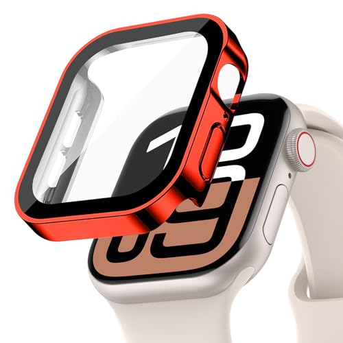 YuiYuKa Wasserdicht Hülle für Apple Watch Series 10/9/8/7 46mm 42mm 45mm 41mm mit Gehärtetem Glas Displayschutz,für iWatch Series 6/5/4/SE 44mm 40mm Voller Schutz Protective Case Ultra dünn[HD] von YuiYuKa