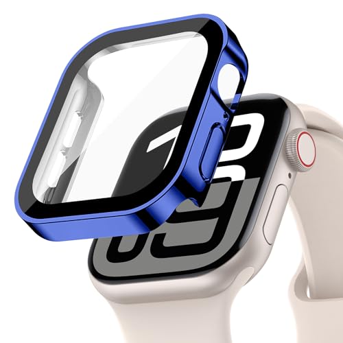 YuiYuKa Wasserdicht Hülle für Apple Watch Series 10/9/8/7 46mm 42mm 45mm 41mm mit Gehärtetem Glas Displayschutz,für iWatch Series 6/5/4/SE 44mm 40mm Voller Schutz Protective Case Ultra dünn[HD] von YuiYuKa