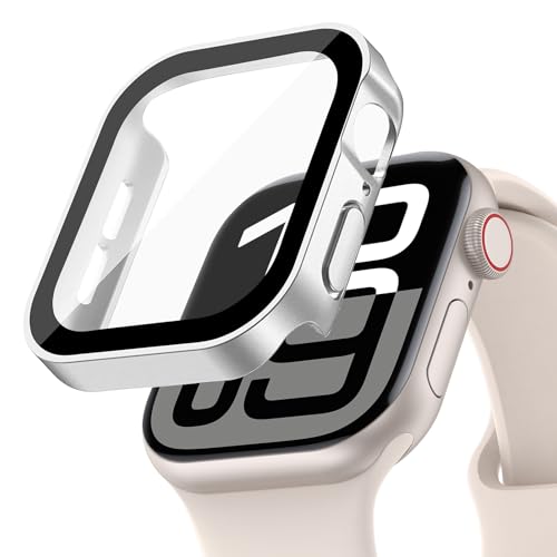 YuiYuKa Wasserdicht Hülle für Apple Watch Series 10/9/8/7 46mm 42mm 45mm 41mm mit Gehärtetem Glas Displayschutz,für iWatch Series 6/5/4/SE 44mm 40mm Voller Schutz Protective Case Ultra dünn[HD] von YuiYuKa
