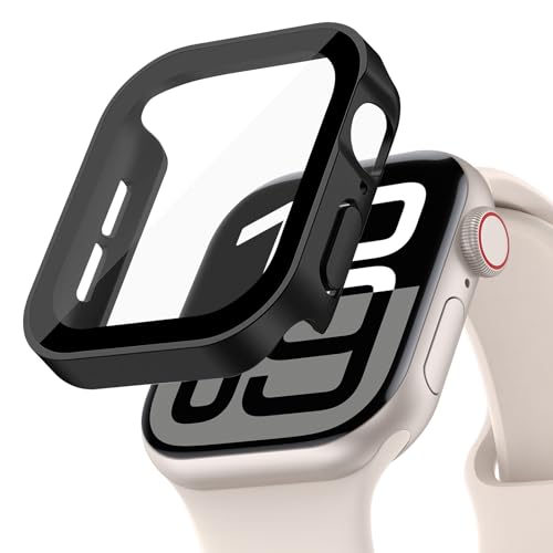 YuiYuKa Wasserdicht Hülle für Apple Watch Series 10/9/8/7 46mm 42mm 45mm 41mm mit Gehärtetem Glas Displayschutz,für iWatch Series 6/5/4/SE 44mm 40mm Voller Schutz Protective Case Ultra dünn[HD] von YuiYuKa