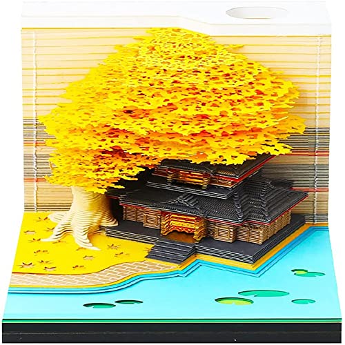 Yuikome 3D Haft Notizen Bequemlichkeit Aufkleber Papiere Karte Basteln Kreatives Mach Es Selbst Notizen mit Licht (Gelb Ehe) von Yuikome