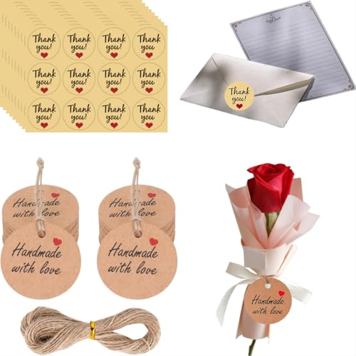 Yuiturt 209 Stück Geschenkanhänger Handmade, inklusive 3CM “Hand Made with Love” Kraftpapier Anhänger, Danke Aufkleber und Jutekordel, Hand Made Etikette für Verpackung Geschenkbox Yuiturt 209 Stück Geschenkanhänger Handmade, inklusive 3CM “Hand Made with Love” Kraftpapier Anhänger, Danke Aufkleber und Jutekordel, Hand Made Etikette für Verpackung Geschenkbox von Yuiturt