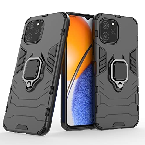 YukeTop Handyhülle für Huawei nova Y61 Hülle, Robust, sturzsicher, Hinterer Ringhalter, Rundumschutz Cover Schutzhülle für Huawei nova Y61.(Schwarz) von YukeTop