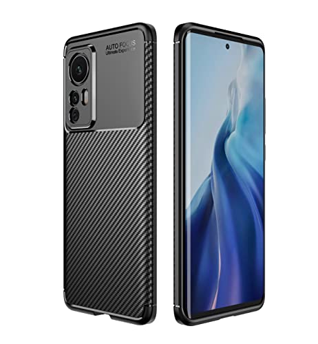 YukeTop Handyhülle für Xiaomi 12 Hülle, Weiches TPU, Sturzsicher, Stoßfest, Schutzhülle für Xiaomi 12.(Schwarz) von YukeTop