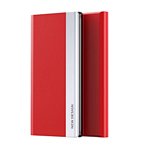 YukeTop Handyhülle für iPhone 12 Hülle, mit Ständer, Leder + PC, Magnetischer Klapphülle, Schutzhülle für iPhone 12.(Rot) von YukeTop