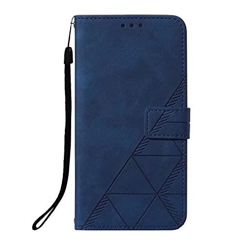 YukeTop Hülle für Motorola Moto E22i, Mit Standfunktion und Kartenfächer Case, Premium Leder Cover Wallet Schutzhülle Tasche Handyhülle für Motorola Moto E22i.(Königsblau) von YukeTop