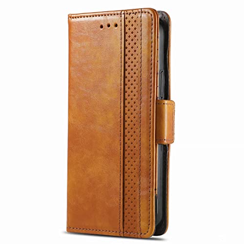 YukeTop Hülle für alcatel A3, Mit Standfunktion und Kartenfächer Case, Premium Leder Cover Wallet Schutzhülle Tasche Handyhülle für alcatel A3.(Khaki) von YukeTop