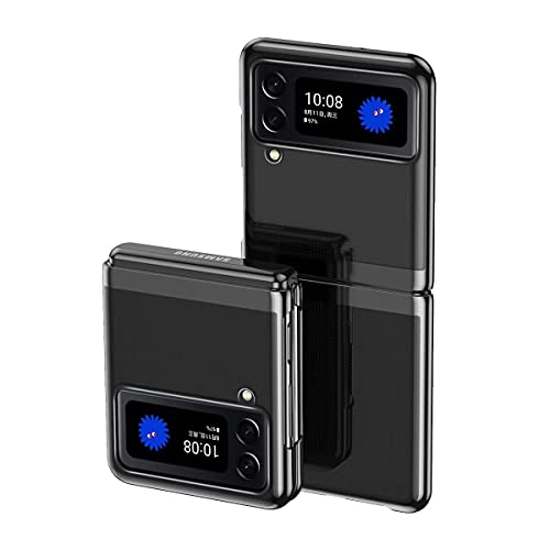 YukeTop Schutzhülle für Samsung Galaxy Z Flip 3, Klapphülle, Rundumschutz, Hartschale, Fallschutz, stoßfest, Schutzhülle für Samsung Galaxy Z Flip 3 (schwarz) von YukeTop
