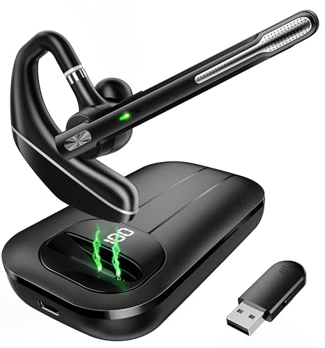 Yukigefe Bluetooth Headset V5.3, kabelloser Ohrhörer mit 1000-mAh-Ladeetui, 96 Stunden Gesprächszeit, freihändige Kopfhörer mit Geräuschunterdrückung und Doppelmikrofon für Computer, Mobiltelefone Yukigefe Bluetooth Headset V5.3, kabelloser Ohrhörer mit 1000-mAh-Ladeetui, 96 Stunden Gesprächszeit, freihändige Kopfhörer mit Geräuschunterdrückung und Doppelmikrofon für Computer, Mobiltelefone von Yukigefe