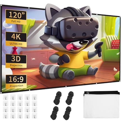 120 Zoll Leinwand Beamer,Faltbare Leinwand 16:9 Einfache Hängende Filmleinwand mit Haken, Seilen, 120 Zoll für Heimkino, Freiluftkino, Schule, Treffen, Camping 120 Zoll Leinwand Beamer,Faltbare Leinwand 16:9 Einfache Hängende Filmleinwand mit Haken, Seilen, 120 Zoll für Heimkino, Freiluftkino, Schule, Treffen, Camping von Yulado