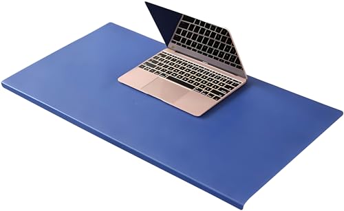 Büro Leder-Schreibunterlage, großes Mauspad mit Kantenschutz, wasserdicht, glatte Schreibunterlage für Laptop-Tastatur, 100 x 50 cm, Blau von Yuly