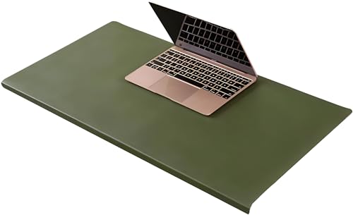 Büro Leder-Schreibunterlage, großes Mauspad mit Kantenschutz, wasserdicht, glatte Schreibunterlage für Laptop-Tastatur, 100 x 50 cm, grün von Yuly