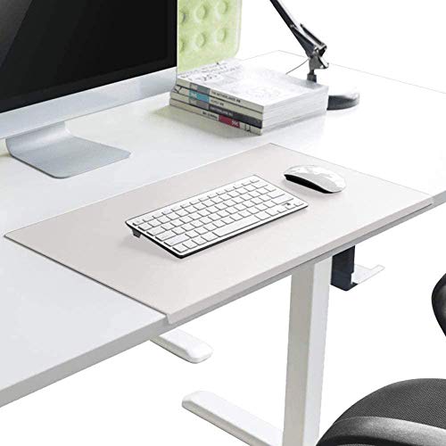 Premium Gaming-Schreibtischunterlage, große Schreibtisch-Organizer-Matte mit Kantenschutz aus wasserdichtem Leder, Tastatur-/Laptop-Mauspad, 60 x 40 cm, weiß von Yuly