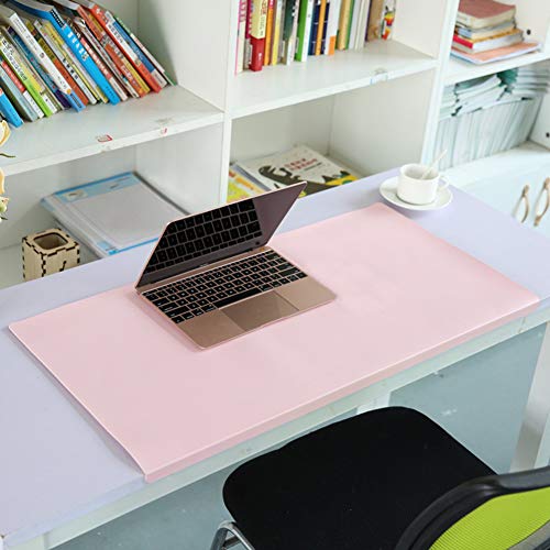 Schreibtischunterlage, Schreibunterlage für Büro, Premium-PU-Leder, Schreibtischunterlage mit Kantenschutz, wasserdicht, rutschfest, Schreibunterlage für Büro und Zuhause (100 x 50 cm), rosa von Yuly