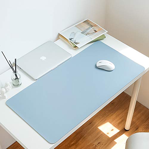 Ultra Lager Schreibtischunterlage, multifunktional, leicht zu reinigen, wasserdicht, Schreibtischunterlage, PU-Leder, kratzfest, Schreibunterlage, glattes Mauspad, für Büro/Zuhause, 100 x 50 cm, Blau von Yuly