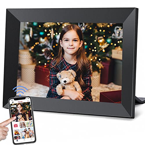 YunQiDeer Frameo 10,1 Zoll WIFI Digitaler Bilderrahmen mit 1280 x 800p IPS-Touchscreen, integrierter 16GB Speicher, Videoclips und Diashow, Senden Sie Fotos an von YunQiDeer