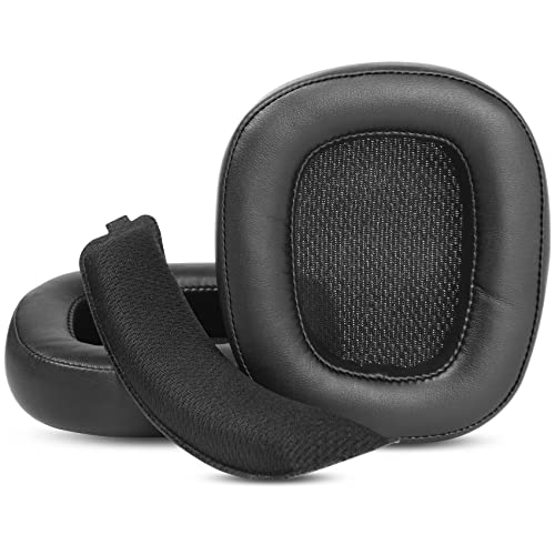 G935 Ersatz-Ohrpolster für Kopfhörer, kompatibel mit Logitech G935 G635 G933 G633 Gaming-Headset Ohrenschützer Schaumstoff (PU-Leder + Stirnband) von YunYiYi