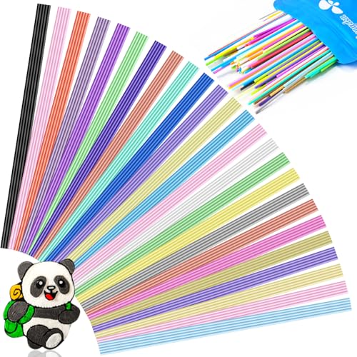 Yungden 250 Stück 3D Stift Filament für 3Doodler Start+ Stift, 25 Farben 2.5mm PCL Niedrige Drucktemperatur 3D Druck Stift Nachfüllpack, jede Farbe 10 Stück von Yungden