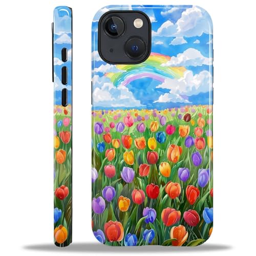 Yuning419 Kompatibel mit iPhone 14, Hybrid-Hartschalen-Schutzhülle, 2-lagig, stoßfest, robuste Handyhülle für iPhone 14, bunte Tulpen unter einem Regenbogenhimmel Yuning419 Kompatibel mit iPhone 14, Hybrid-Hartschalen-Schutzhülle, 2-lagig, stoßfest, robuste Handyhülle für iPhone 14, bunte Tulpen unter einem Regenbogenhimmel von Yuning419