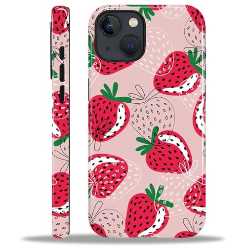 Yuning419 Kompatibel mit iPhone 15, Hybrid-Hartschalen-Schutzhülle, 2-lagig, stoßfest, robuste Handyhülle für iPhone 15, rote Erdbeeren mit grünen Blättern Yuning419 Kompatibel mit iPhone 15, Hybrid-Hartschalen-Schutzhülle, 2-lagig, stoßfest, robuste Handyhülle für iPhone 15, rote Erdbeeren mit grünen Blättern von Yuning419