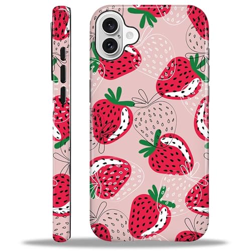 Yuning419 Kompatibel mit iPhone 16, Hybrid-Hartschalen-Schutzhülle, 2-lagig, stoßfest, robuste Handyhülle für iPhone 16, rote Erdbeeren mit grünen Blättern Yuning419 Kompatibel mit iPhone 16, Hybrid-Hartschalen-Schutzhülle, 2-lagig, stoßfest, robuste Handyhülle für iPhone 16, rote Erdbeeren mit grünen Blättern von Yuning419