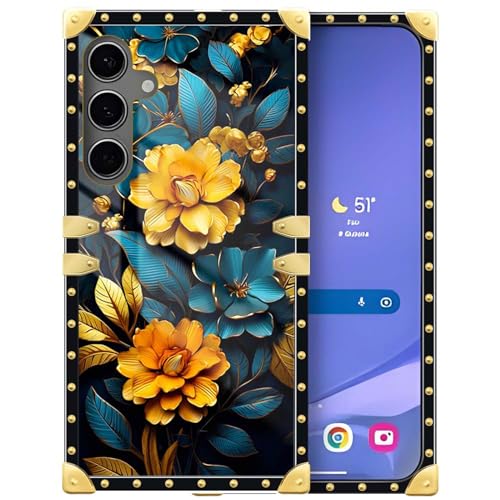 Yuning419 Schutzhülle kompatibel mit Samsung Galaxy S24 Plus, goldene Blumen, S24 Plus, für Mädchen und Frauen, luxuriöses, weiches TPU, stoßfest, harte Rückseite aus hartem Polycarbonat für Samsung Yuning419 Schutzhülle kompatibel mit Samsung Galaxy S24 Plus, goldene Blumen, S24 Plus, für Mädchen und Frauen, luxuriöses, weiches TPU, stoßfest, harte Rückseite aus hartem Polycarbonat für Samsung von Yuning419