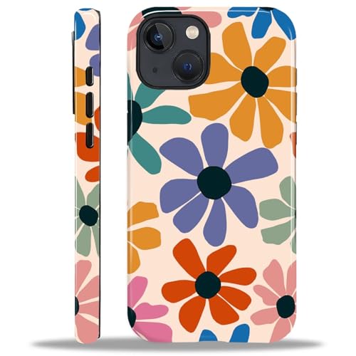Yuning419 Schutzhülle kompatibel mit iPhone 14, Hybrid-Hartschalen-Schutzhülle, 2-lagig, stoßfest, robuste Schutzhülle für iPhone 14, bunte stilisierte Blumen Yuning419 Schutzhülle kompatibel mit iPhone 14, Hybrid-Hartschalen-Schutzhülle, 2-lagig, stoßfest, robuste Schutzhülle für iPhone 14, bunte stilisierte Blumen von Yuning419