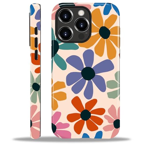 Yuning419 Schutzhülle kompatibel mit iPhone 14 Pro Max, Hybrid-Hartschalen-Schutzhülle, 2-lagig, stoßfest, robuste Schutzhülle für iPhone 14 Pro Max, bunte stilisierte Blumen Yuning419 Schutzhülle kompatibel mit iPhone 14 Pro Max, Hybrid-Hartschalen-Schutzhülle, 2-lagig, stoßfest, robuste Schutzhülle für iPhone 14 Pro Max, bunte stilisierte Blumen von Yuning419